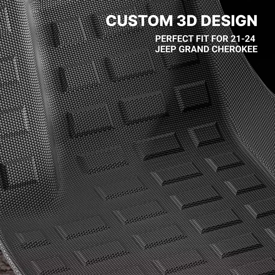 Jeep Grand Cherokee Floor Mats  |  2021-2024 Models Custom Fit in detail - image 1 (product view)