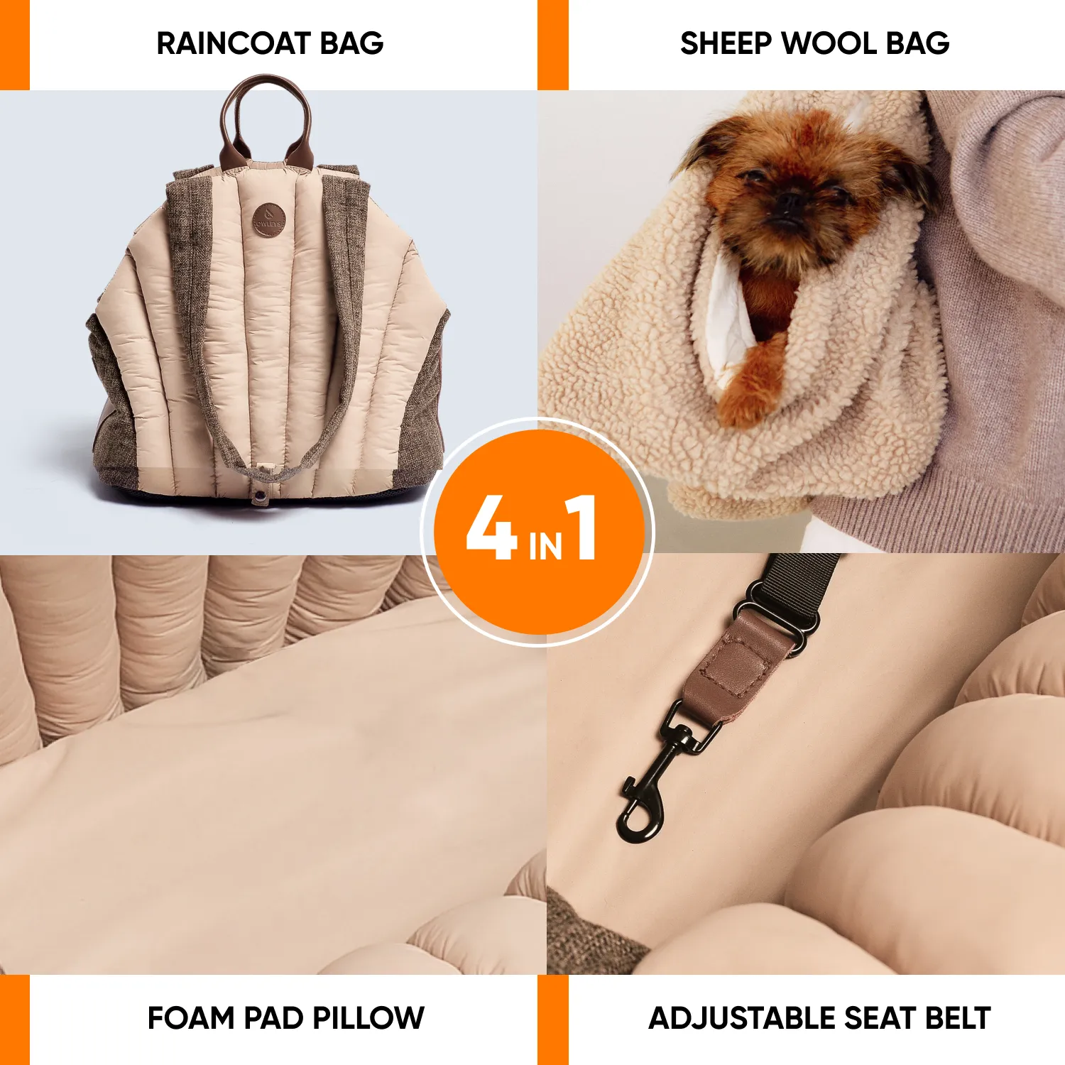 Dog Carrier Bag  |  “Seashell King Woof” by Owleys - View 5