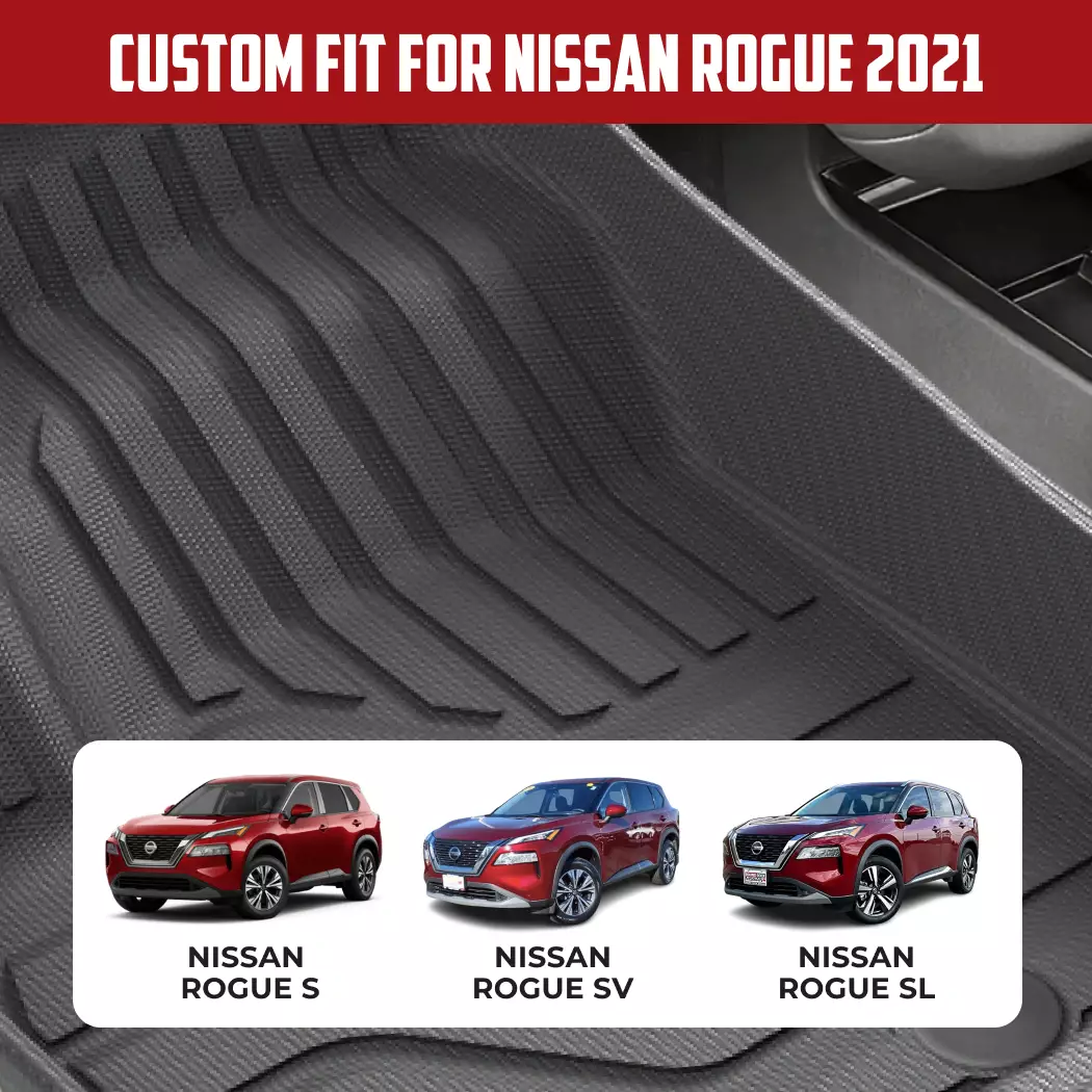 Close-up of Nissan Rogue Floor Mats  |  2021 Model Custom Fit - view 2 (product view)