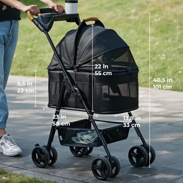 Detailed look at Folding Dog Stroller  |  “Carry Me” by Owleys - image 4 (product view)