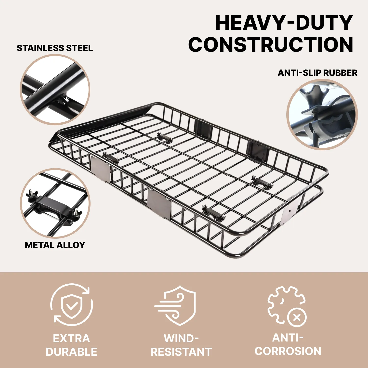 Car Roof Rack Basket with Net  |  “Topper” by Owleys - View 5