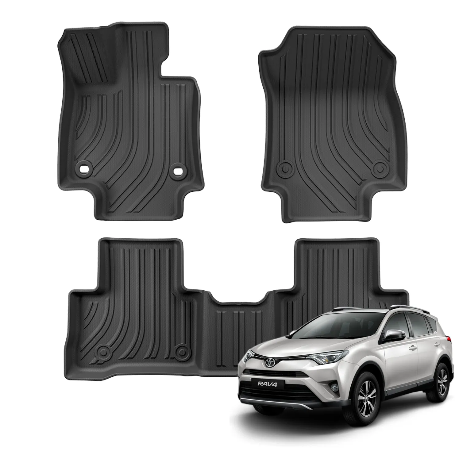 Image of Toyota RAV4 2019-2024 Floor Mats Set - view 0 (product view)