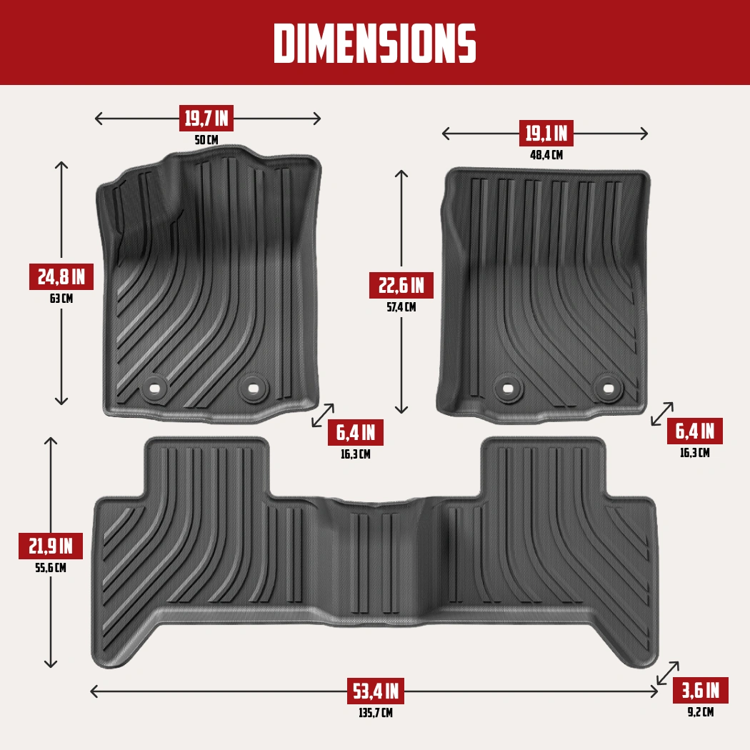 Toyota Tacoma Floor Mats  |  2016-2023 Models Custom Fit - View 4