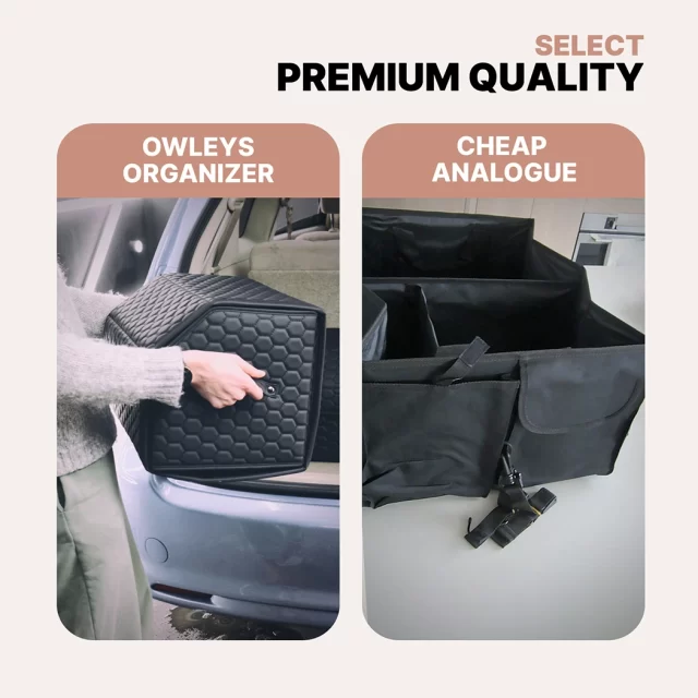 Car Trunk Organizer  |  17.7 in – Black “Hexy” by Owleys in detail - image 6 (product view)