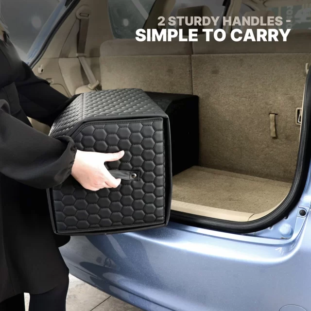 Detailed look at Car Trunk Organizer  |  21.6 in  – Black “Hexy” by Owleys - image 4 (product view)