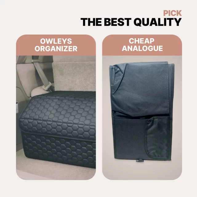 Close-up of Car Trunk Organizer  |  21.6 in  – Black “Hexy” by Owleys - view 7 (product view)