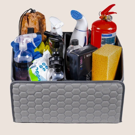 Gray Hexy 17.7 Inch Trunk Organizer Description 2