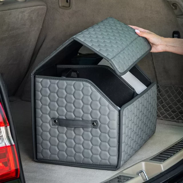 Detailed look at Car Trunk Organizer  |  17.7 in – Gray “Hexy” by Owleys - image 9 (product view)