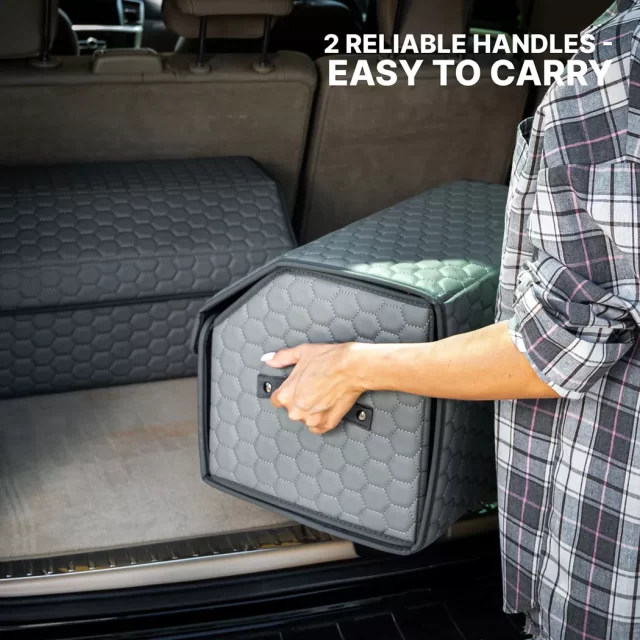 Detailed look at Car Trunk Organizer  |  17.7 in – Gray “Hexy” by Owleys - image 4 (product view)