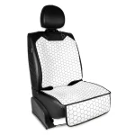 Car Seat Protector Mat  |  White “Hexy” by Owleys - View 2