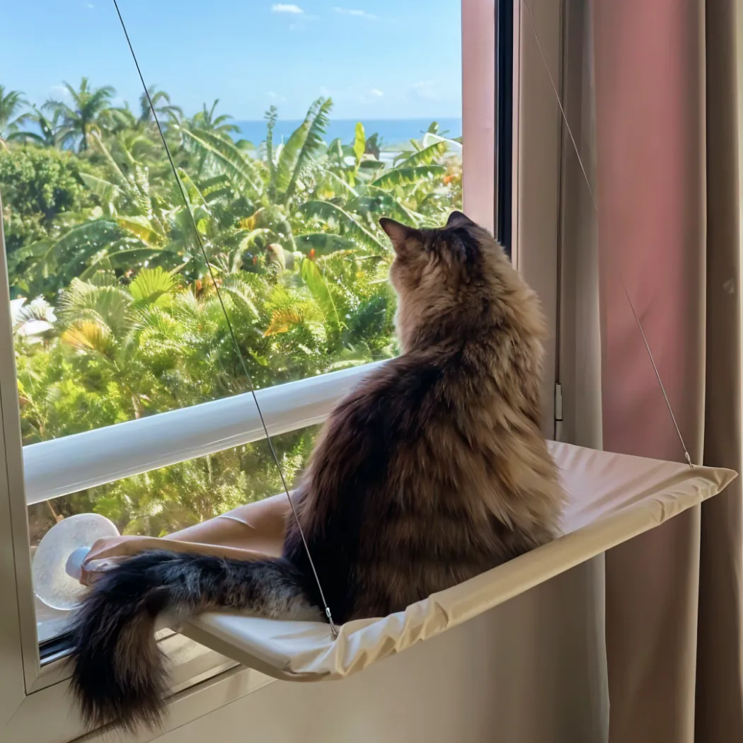 Cat Window Hammock  |  “Sky Lounge” by Owleys in detail - image 1 (product view)