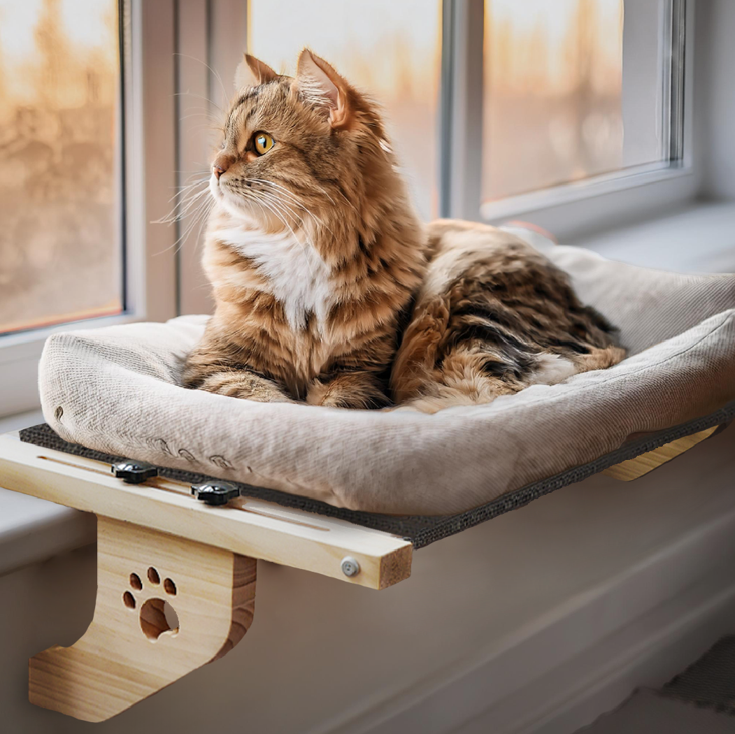 Image of Cat Window Perch  |  “Purring Dream” by Owleys - view 0 (product view)