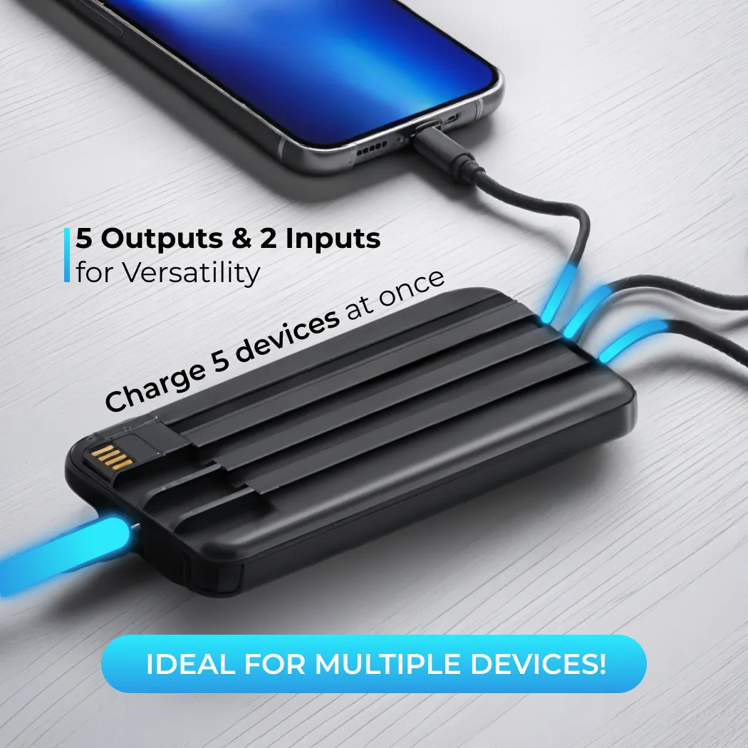 Portable Charger with Built in Cables  |  “Master Charge” by Owleys - View 3