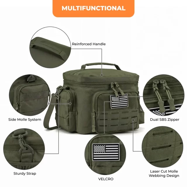 Close-up of Tactical Lunch Box  |  “Raccoon” by Owleys - view 2 (product view)