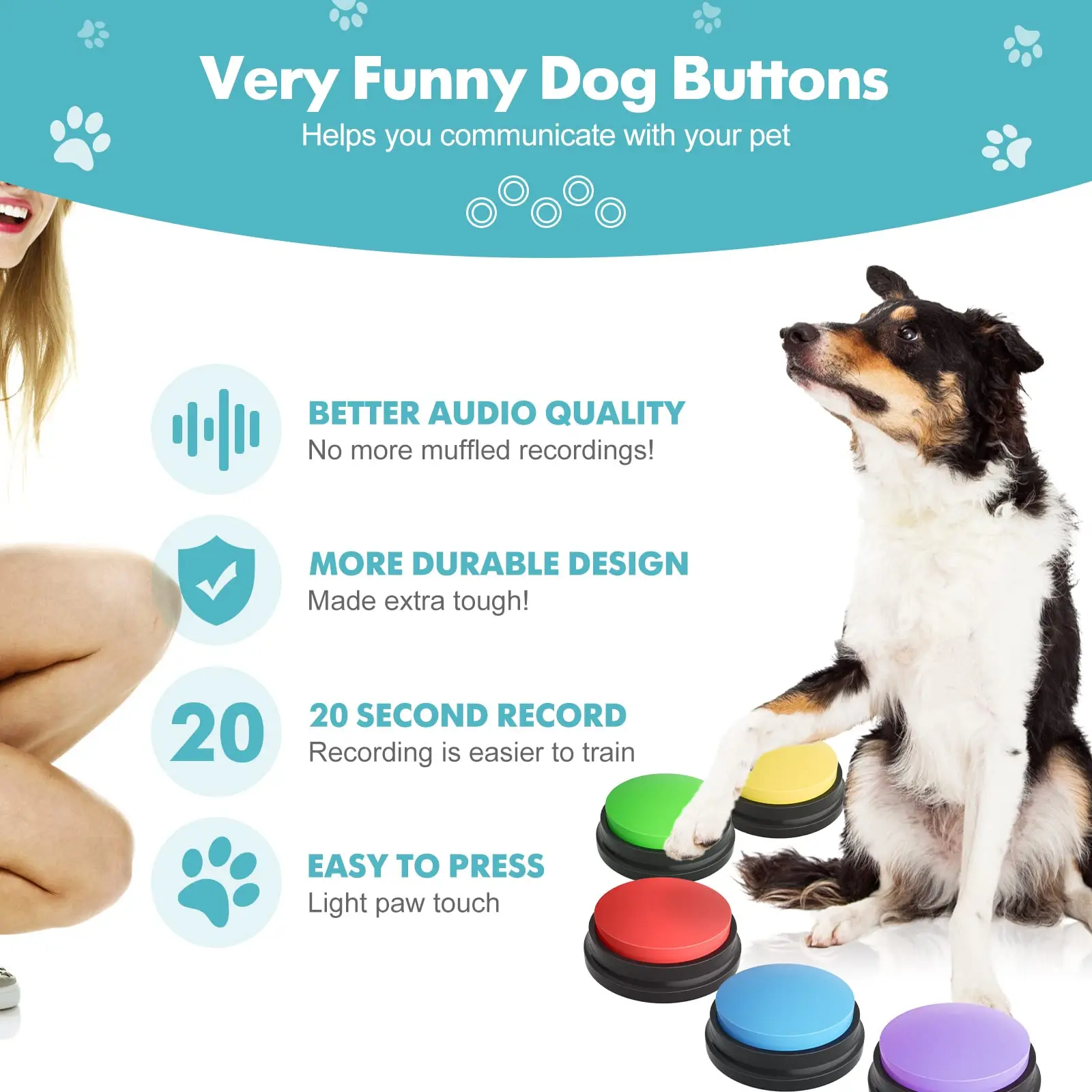 Dog Command Buttons  |  “Talk ‘n’ Train” by Owleys - View 2