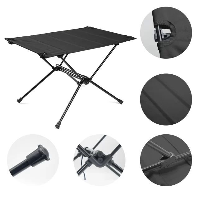 WESTTUNE Camping Folding Table Lightweight 1680D Oxford Roll-Up Table Portable Aluminum Alloy Tourist Tables for Outdoor Picnic