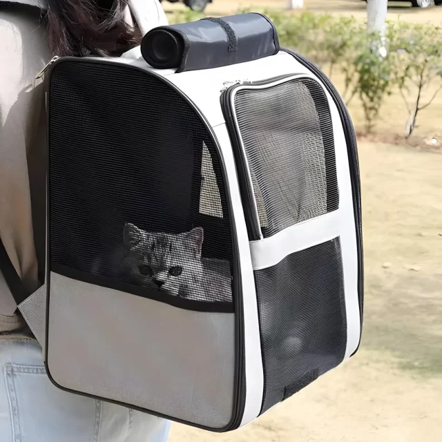 Cat Carrier Backpack  |  “Paws & Pockets” by Owleys in detail - image 1 (product view)