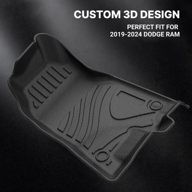 Close-up of Dodge RAM Floor Mats  |  2019-2024 Models Custom Fit - view 2 (product view)