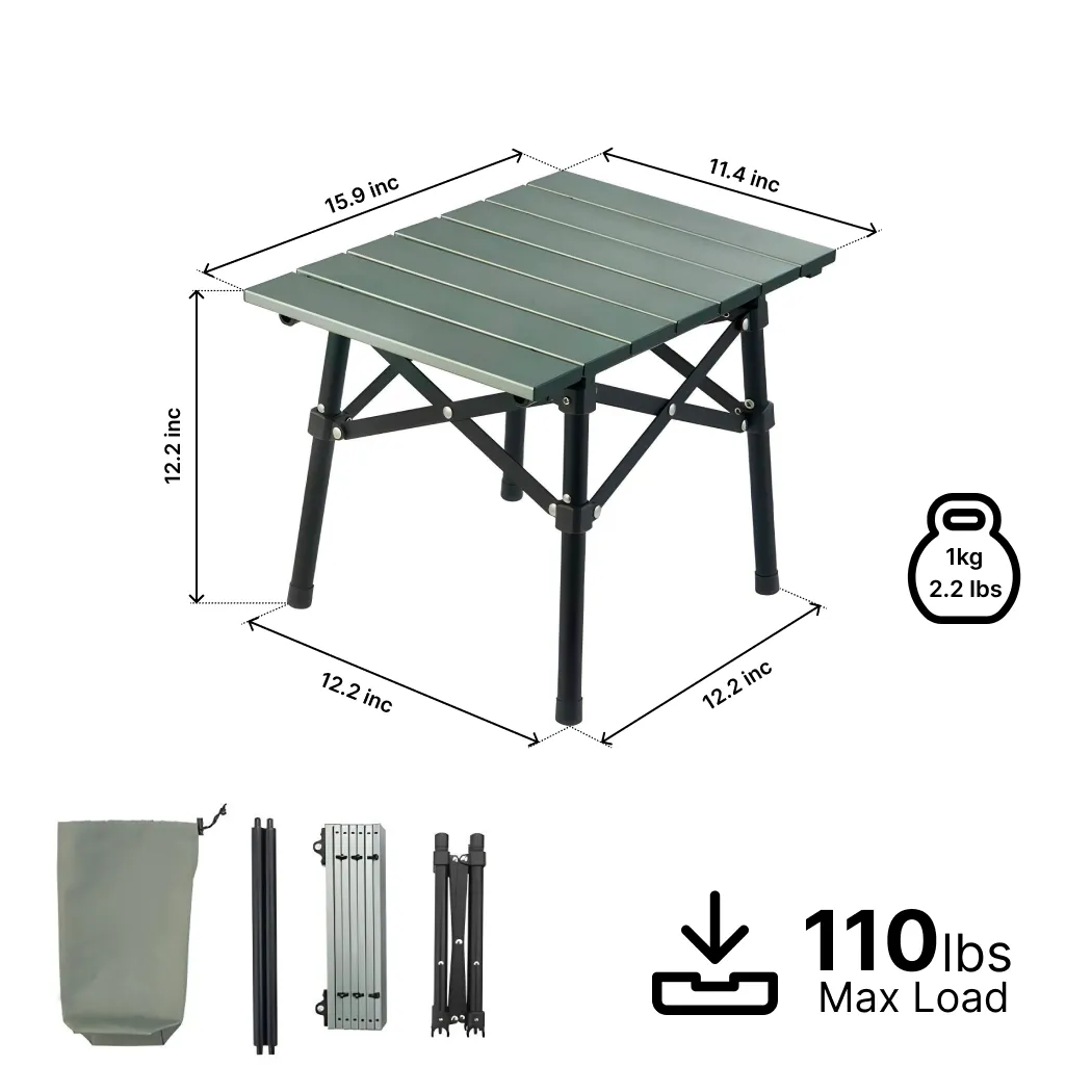 Close-up of Outdoor Folding Camping Table  |  “TrailFeast” - view 2 (product view)