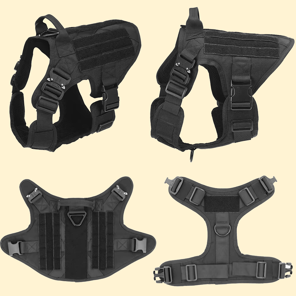 Image of Tactical Dog Harness with Leash  |  “Iron Dog” by Owleys - view 5 (product view)