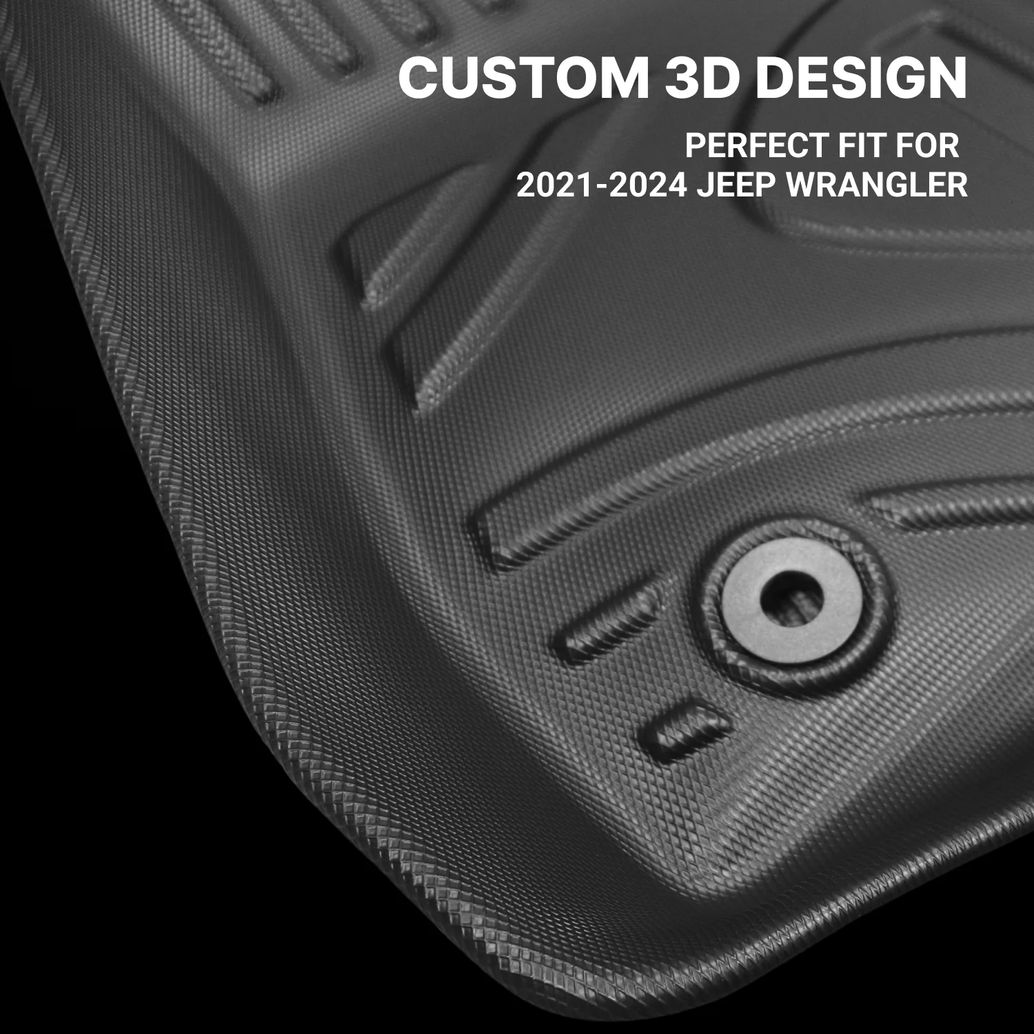 Jeep Wrangler Floor Mats  |  2021-2024 Models Custom Fit in detail - image 1 (product view)