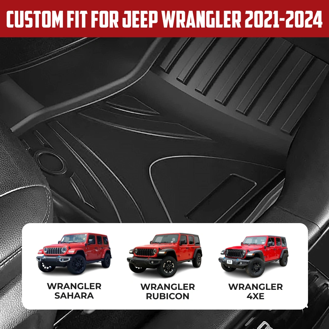 Jeep Wrangler Floor Mats  |  2021-2024 Models Custom Fit - View 3