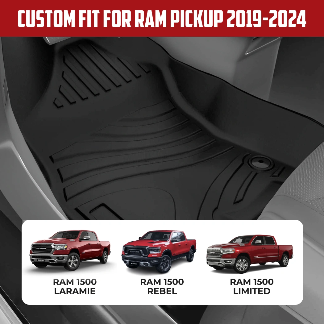 Dodge RAM Floor Mats  |  2019-2024 Models Custom Fit - View 3