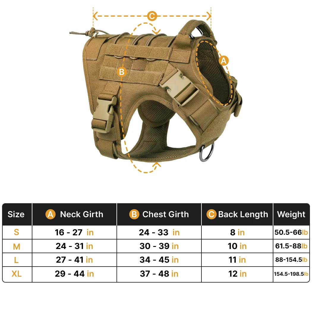 Detailed look at Tactical Dog Harness with Leash  |  “Iron Dog” by Owleys - image 4 (product view)