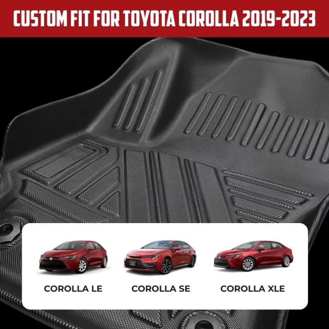 Close-up of Toyota Corolla Floor Mats  |  2019-2023 Models Custom Fit - view 2 (product view)