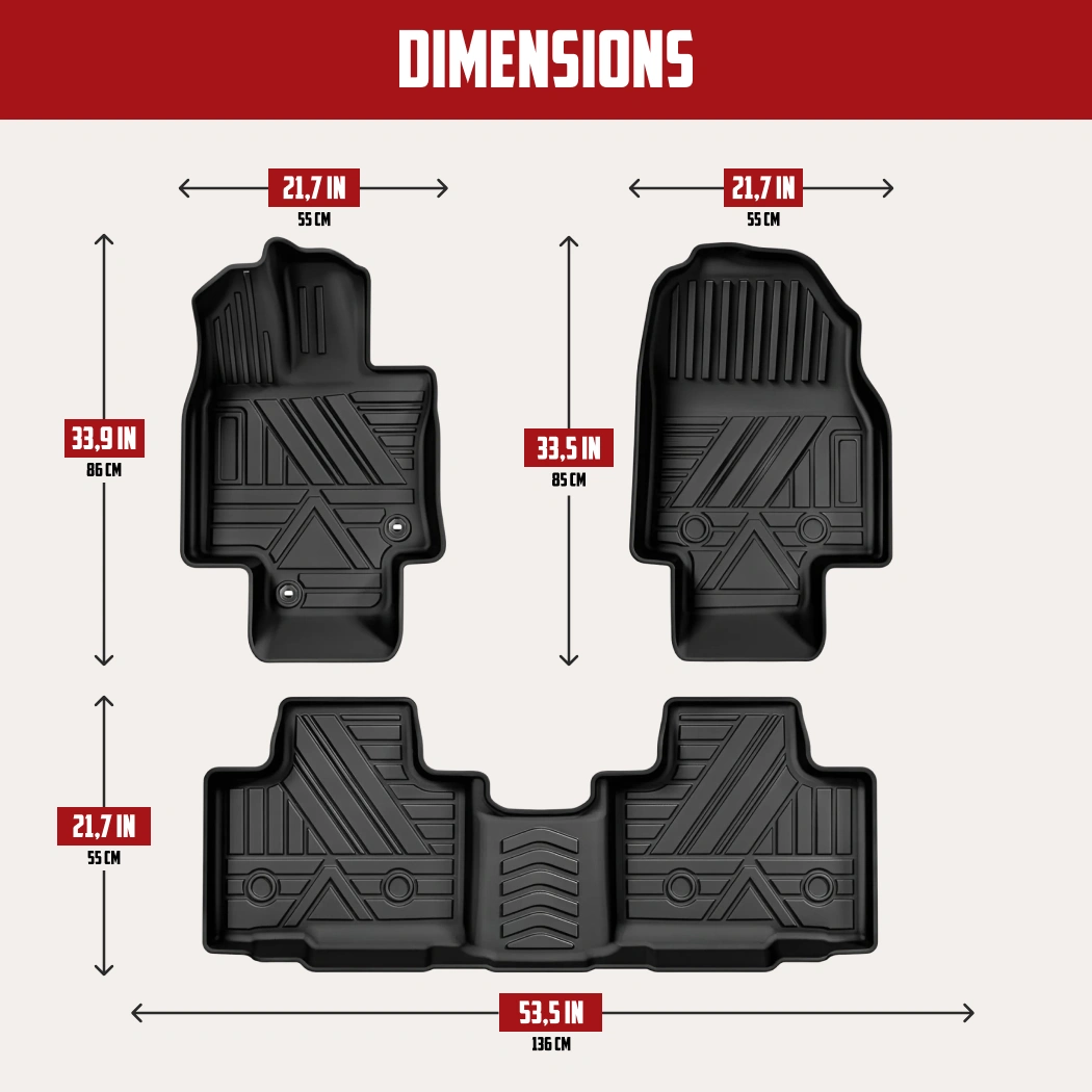 Toyota Highlander Floor Mats  |  5-Seater 2022-2024 Models Custom Fit - View 4