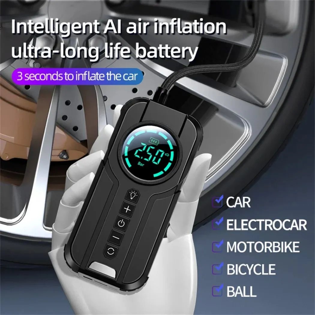 Detailed look at 4-in-1 Car Jump Starter with Air Compressor, Power Bank, LED Light, and Tire Inflator - image 4 (product view)