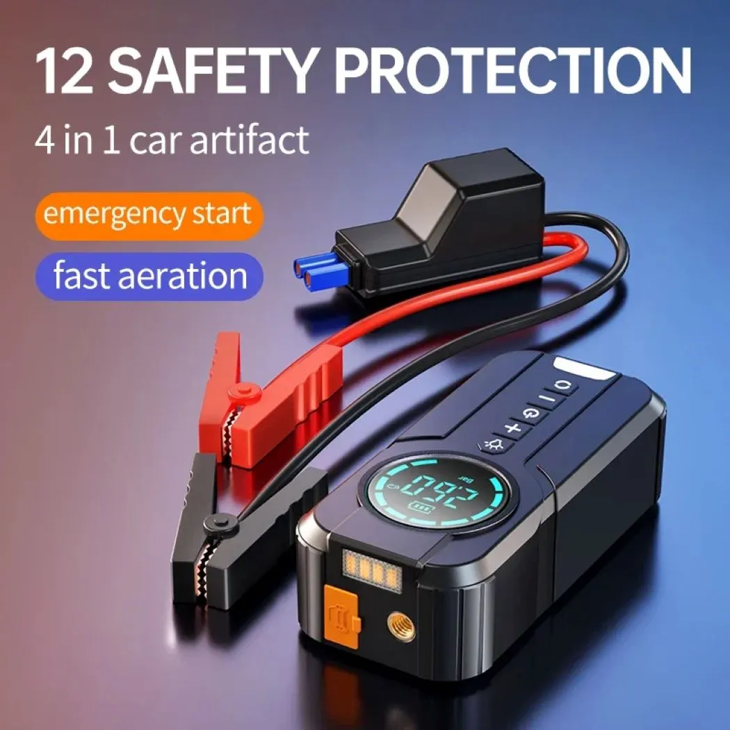 Image of 4-in-1 Car Jump Starter with Air Compressor, Power Bank, LED Light, and Tire Inflator - view 5 (product view)