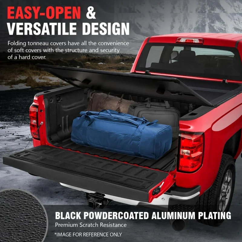 Tri-Fold Tonneau Cover Compatible with 2005-2015 Toyota Tacoma (5.0 Feet Bed) - View 3