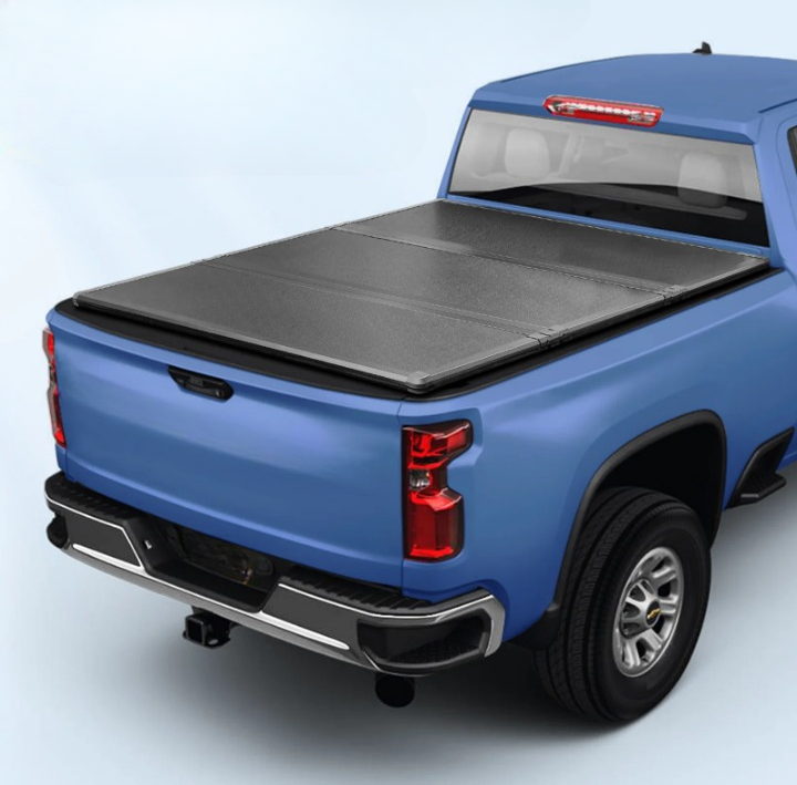 Image of Hard Tri-Fold Tonneau Cover – Truck Bed Cover Compatible with 2020-2024 Silverado / Sierra 2500 3500 (6.9 Feet Bed) - view 0 (product view)