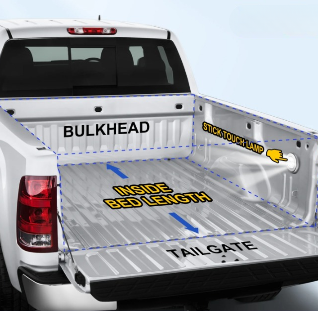 Image of Hard Tri-Fold Tonneau Cover – Truck Bed Cover Compatible with 2020-2024 Silverado / Sierra 2500 3500 (6.9 Feet Bed) - view 5 (product view)