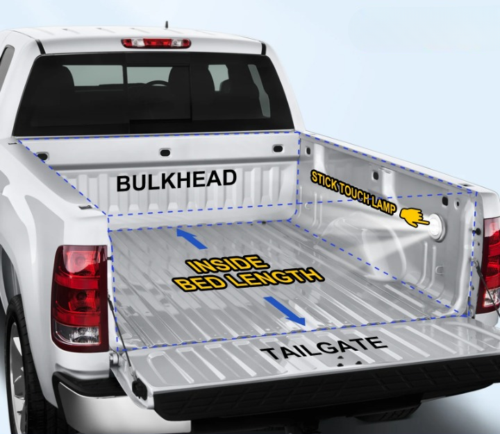 Image of Hard Tri-Fold Tonneau Cover – Truck Bed Cover Compatible with 2020-2024 Silverado / Sierra 2500 3500 (6.9 Feet Bed) - view 5 (product view)