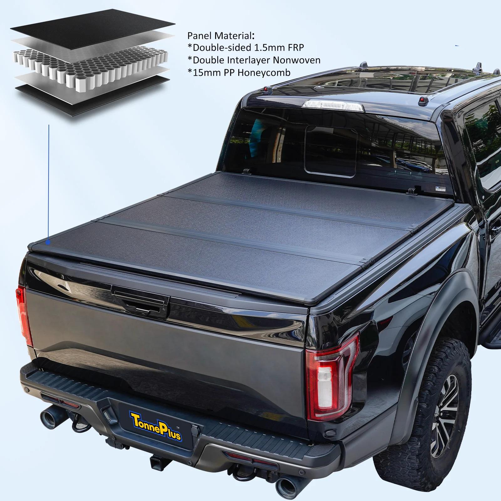 Hard Tri-Fold Tonneau Cover – Truck Bed Cover Compatible with 2020-2024 Silverado / Sierra 2500 3500 (6.9 Feet Bed) - View 4