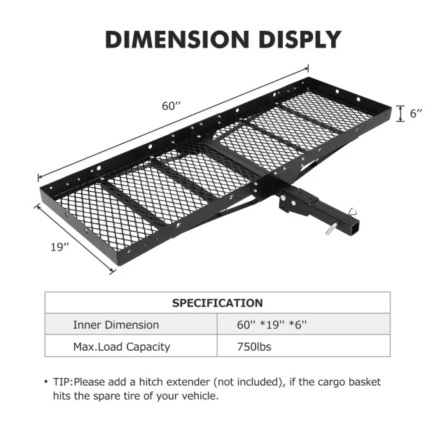 Close-up of Hitch Cargo Rack (750 Lbs) - view 2 (product view)