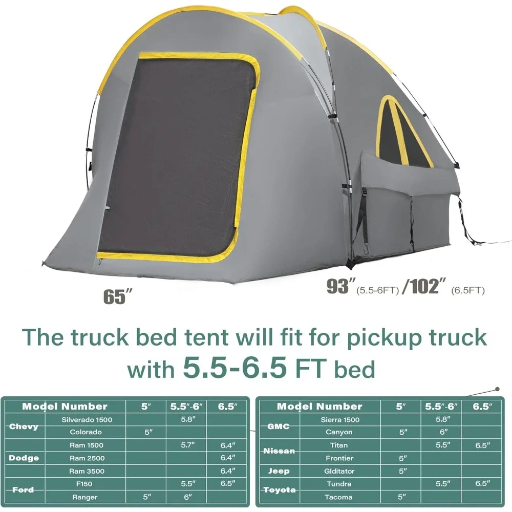 Double Layer Pickup Truck Tent for Camping  |  All-Weather Truck Bed Haven - View 4