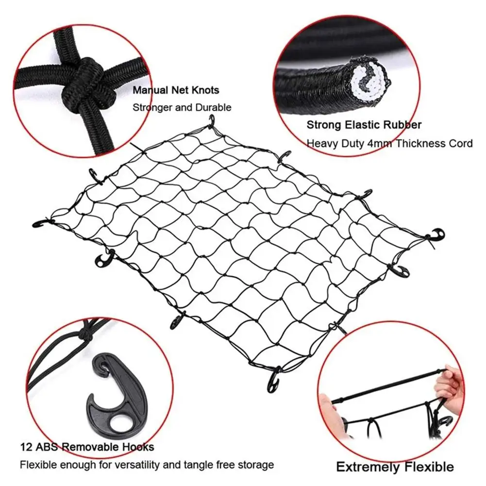 Car Storage Luggage Net with Hooks  |  Super Strong And Durable - View 6