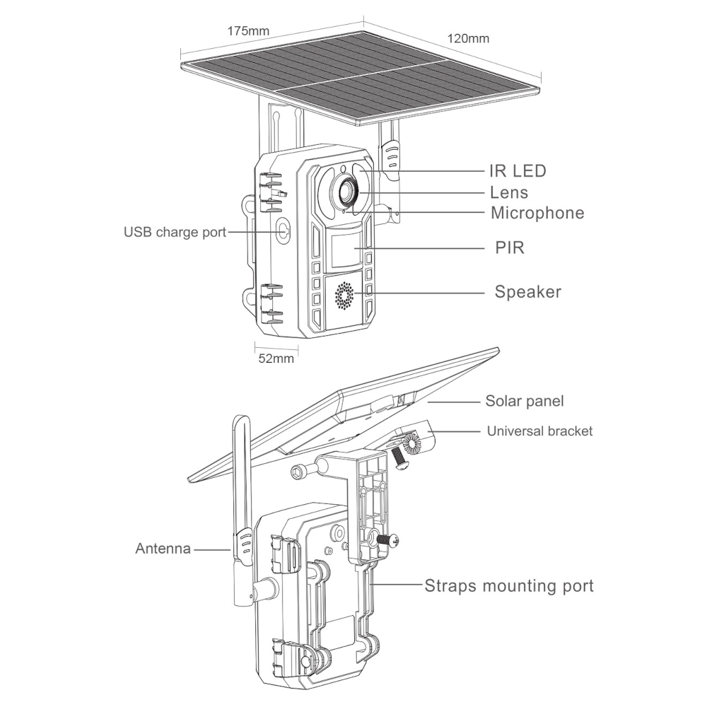 Solar Hunting Trail Camera  |  EcoSight 4G Solar Trail Cam - View 8