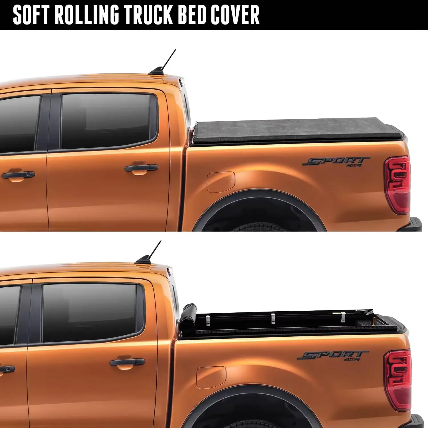 Truck Bed Tonneau Cover (Roll Up) Compatible with 2002-2018 Dodge Ram - View 5