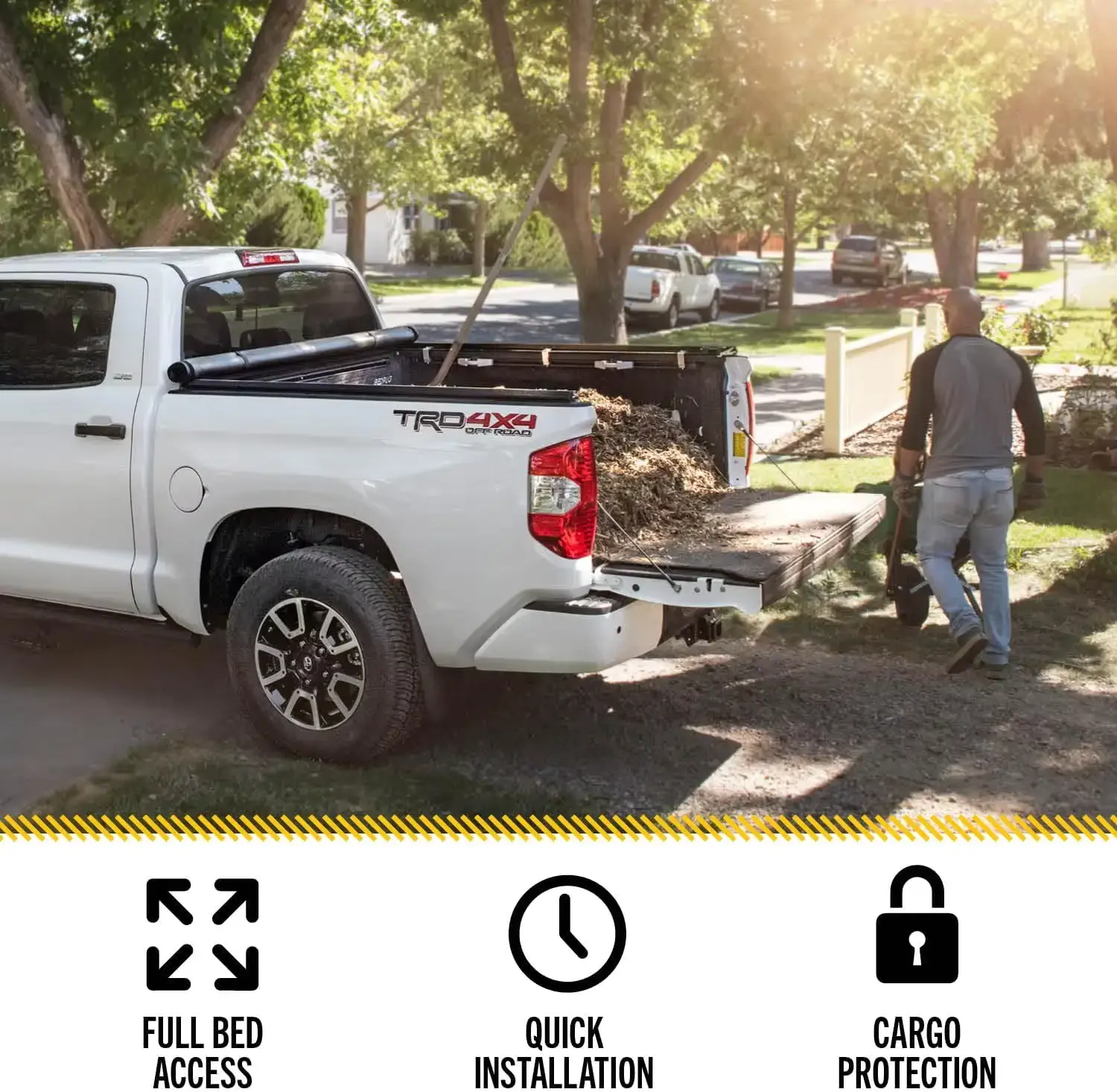 Truck Bed Tonneau Cover (Roll Up) Compatible with 2002-2018 Dodge Ram - View 4