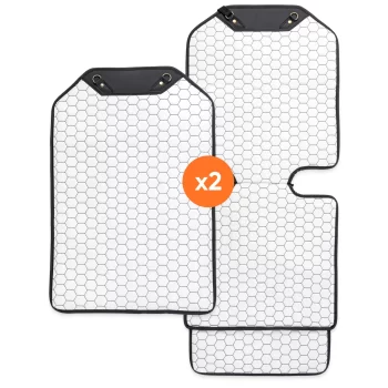 White Hexy Car Seat Protector & Car Kick Mat…