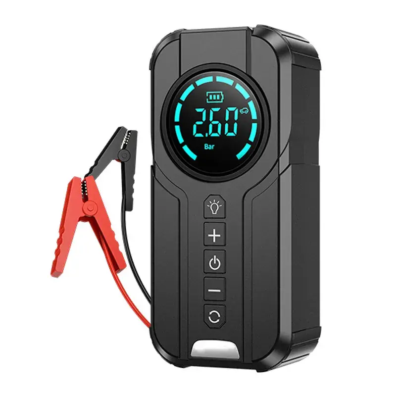 4-in-1 Car Jump Starter with Air Compressor, Power Bank, LED Light, and Tire Inflator - View 7