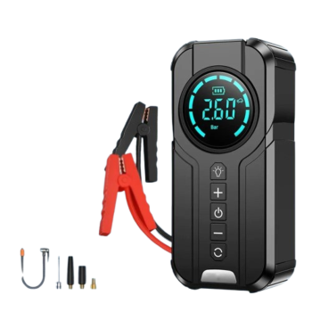 4-in-1 Car Jump Starter with Air Compressor, Power Bank, LED Light, and Tire Inflator