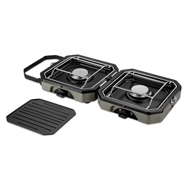  2-Burner & Griddle Double Gas Stove 