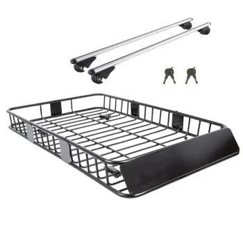 Car Roof Rack Basket with Crossbars