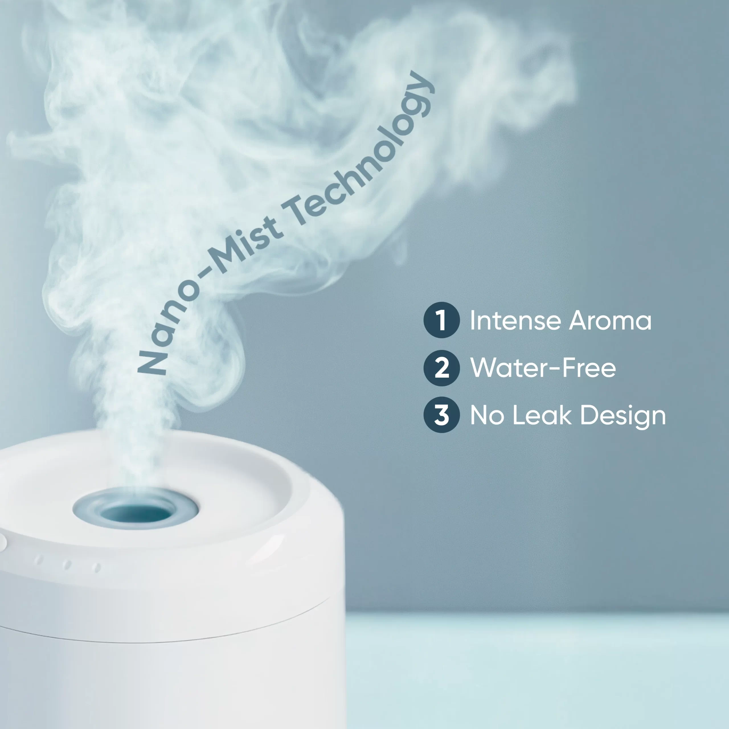 Waterless Car Aroma Diffuser  |  White “Aura Glide” by Owleys - View 2