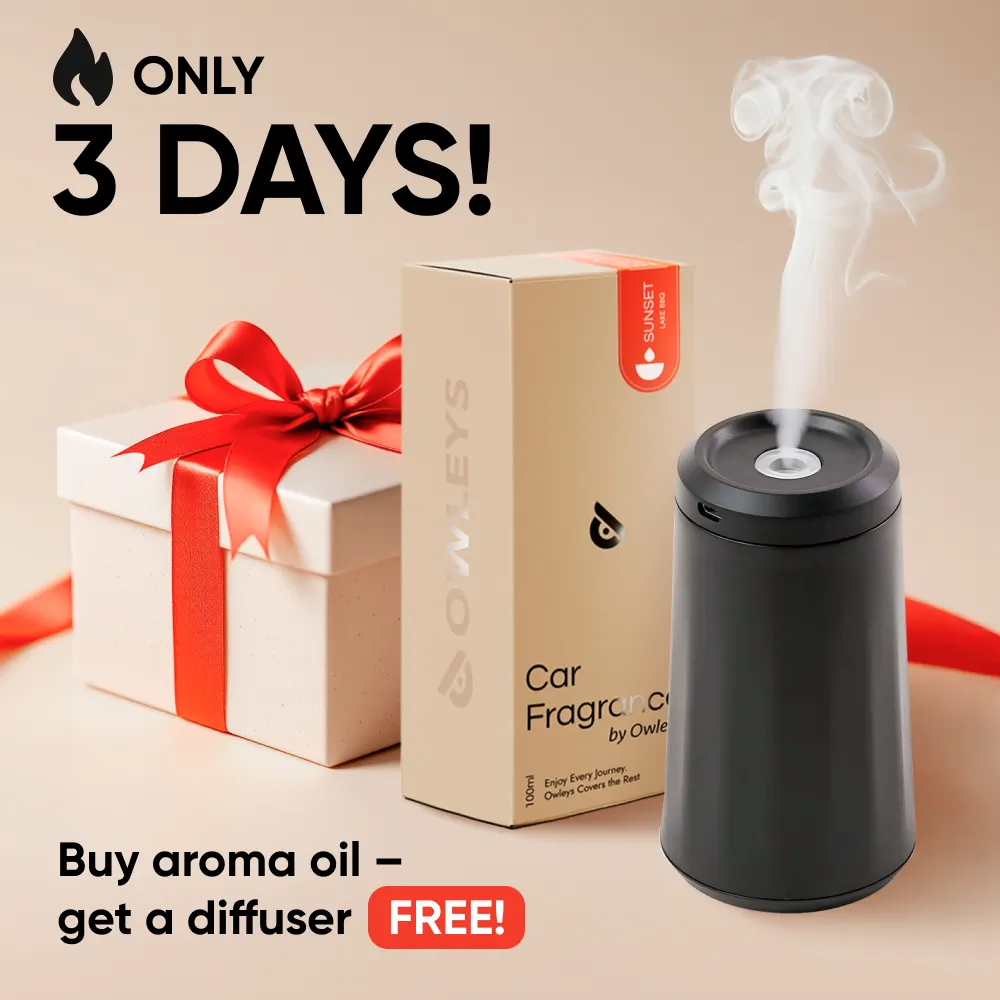 Car Aroma Diffuser Waterless Pod  |  “Aura Glide Black” by Owleys + Essential Oil - View 4